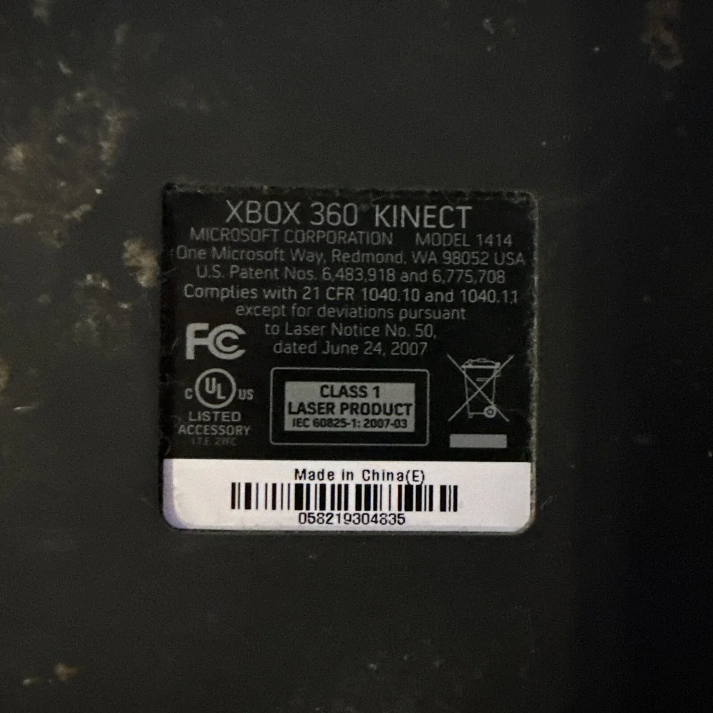 Genuine Microsoft Xbox 360 Kinect Connect Black Sensor Bar Model #1414